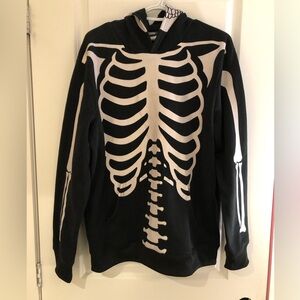 Disguise Black Hooded Pullover with Skeleton Graphic